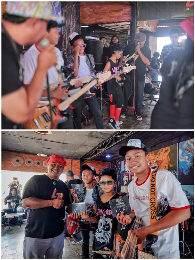 Aksi Band Cilik Comearound Pukau Para Legenda Rock di Basecamp Serikat Musisi Temanggung