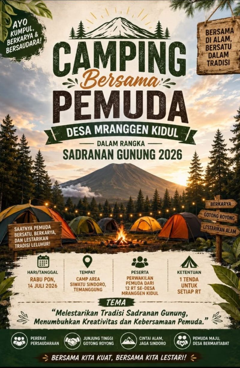 CAMPING BERSAMA PEMUDA: BERSAMA DI ALAM, BERSATU DALAM TRADISI!