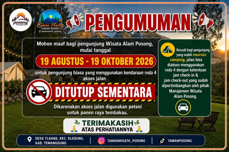 PENGUMUMAN CALON WISATAWAN POSONG