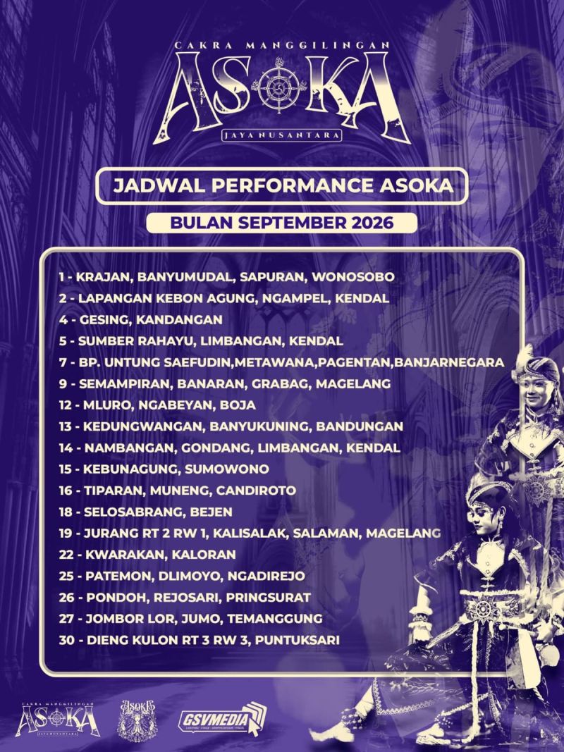 Jadwal Performance ASOKA September 2026!